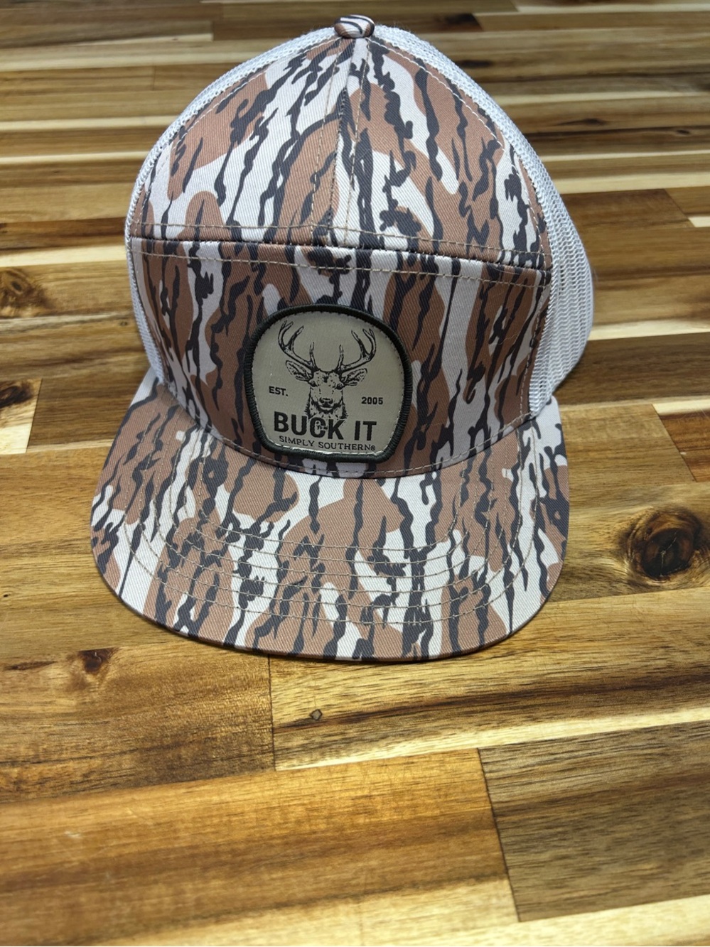 Simply Southern Brown and White Camo Trucker Hat